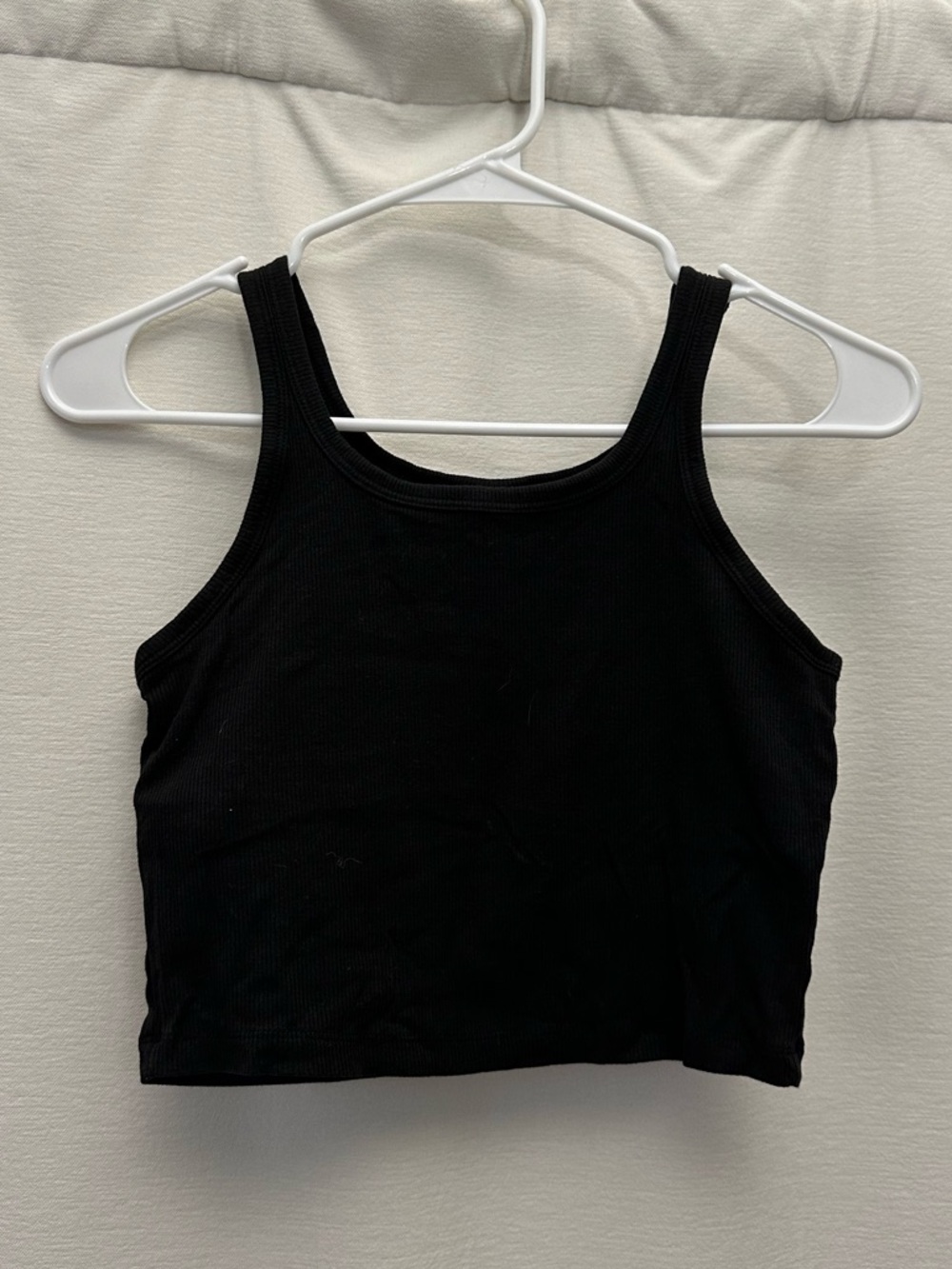 PINK Victoria’s Secret Black Ribbed Tank Crop Top